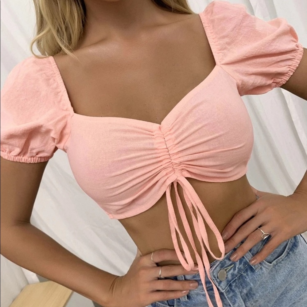Drawstring Crop Top - Picture 1 of 3